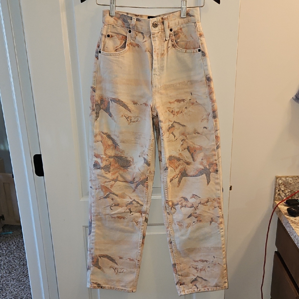 BDG Running Horses Print High-Rise Baggy Jeans, 24, Desert, Western, Cowgirl - Picture 4 of 11